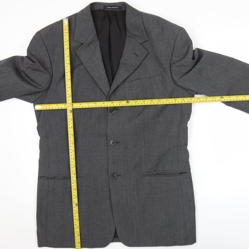 Pierre Balmain Men's Grey 38R Regular Fit Wool Blazer Jacket