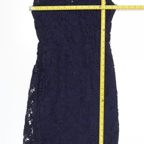 Quiz Women’s Blue Lace Sheath Knee Length Dress Size 10