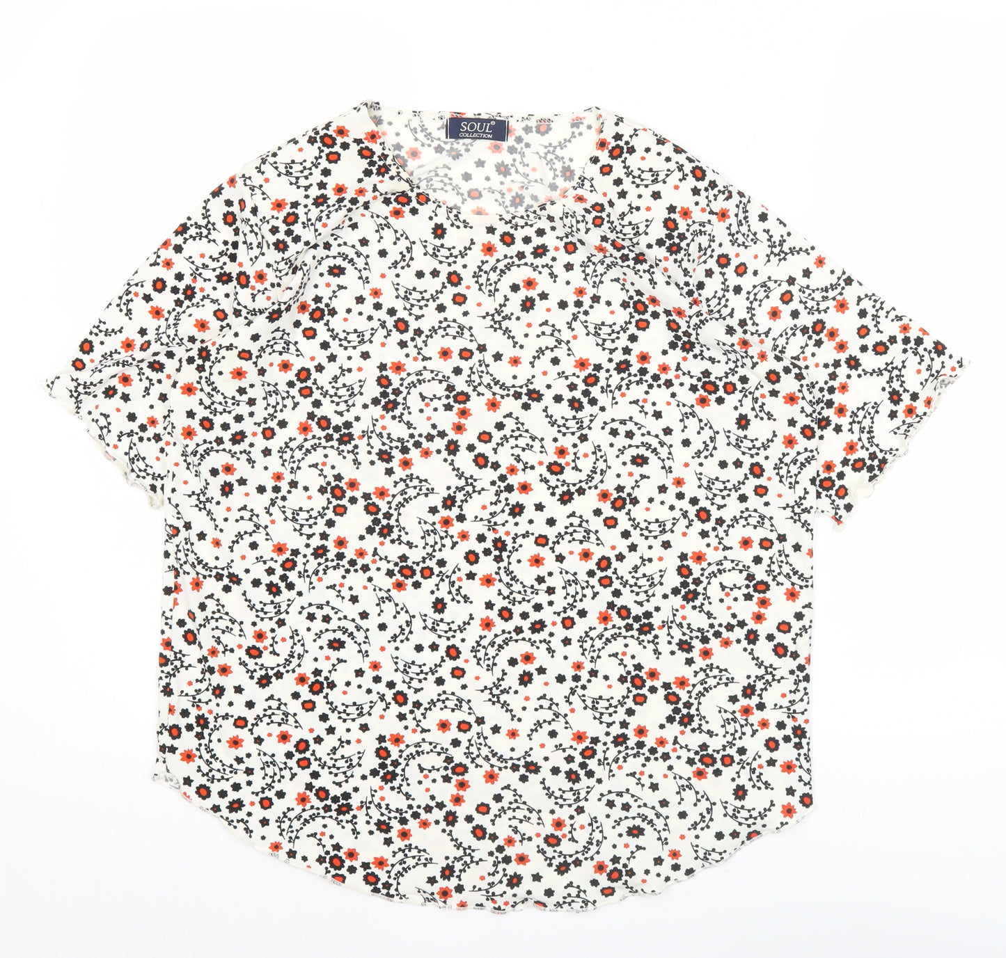 Soul Collection Womens Multicoloured Floral T-Shirt M Short Sleeve