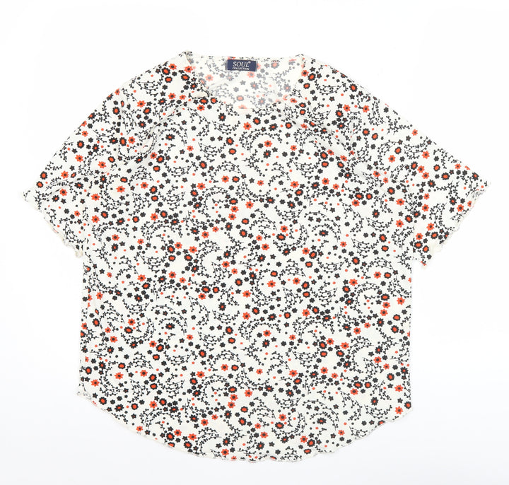 Soul Collection Womens Multicoloured Floral T-Shirt M Short Sleeve