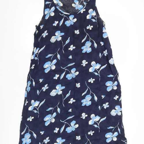 Basic Concept Women’s Blue Floral Viscose Shift Dress Size 12