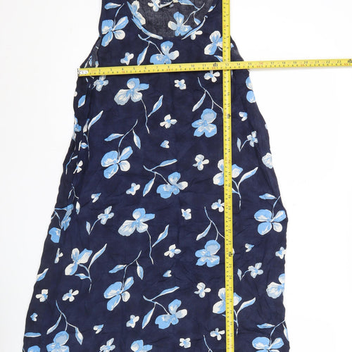 Basic Concept Women’s Blue Floral Viscose Shift Dress Size 12