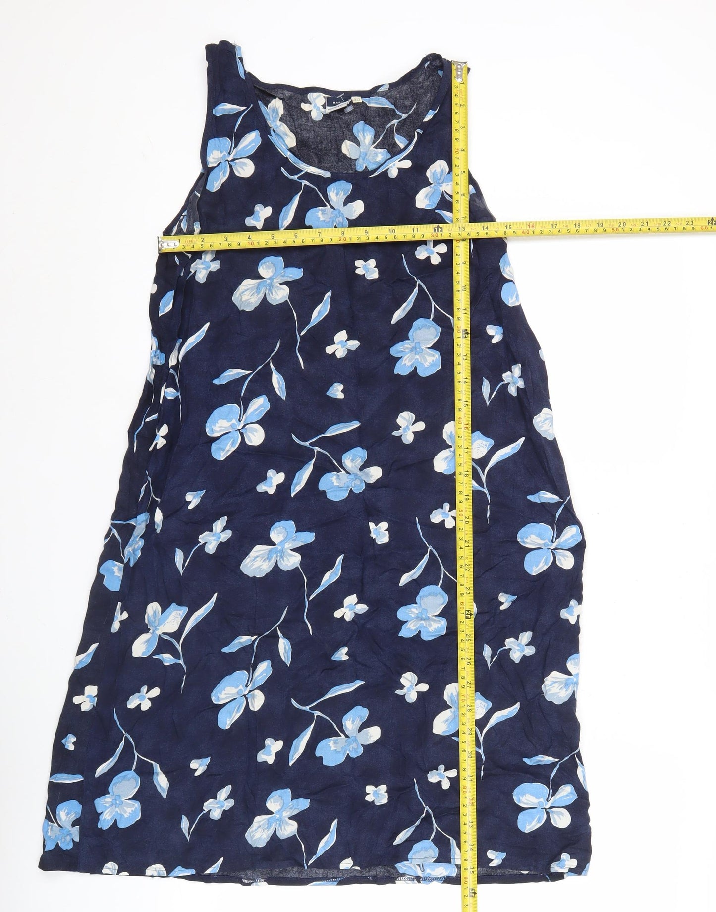 Basic Concept Women’s Blue Floral Viscose Shift Dress Size 12