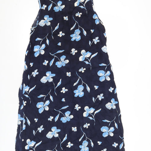 Basic Concept Women’s Blue Floral Viscose Shift Dress Size 12