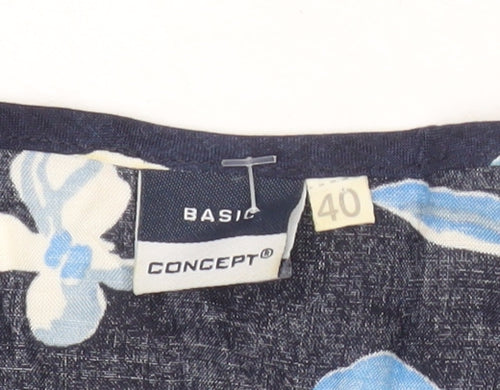 Basic Concept Women’s Blue Floral Viscose Shift Dress Size 12