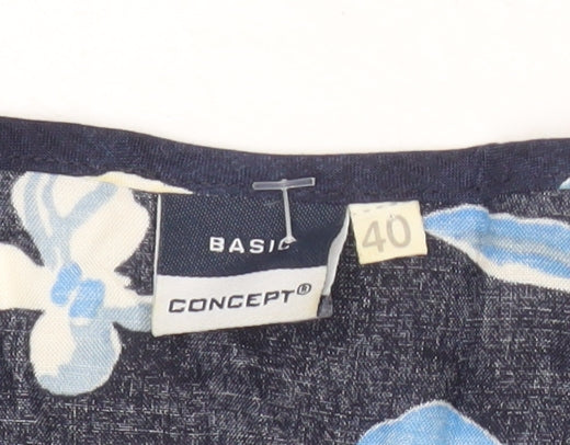 Basic Concept Women’s Blue Floral Viscose Shift Dress Size 12