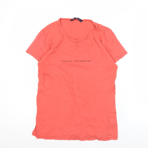 French Connection Women’s Red Cotton Logo T-Shirt Size L