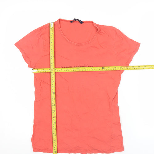 French Connection Women’s Red Cotton Logo T-Shirt Size L