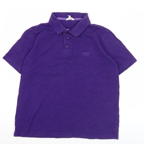 Cotton Traders Men’s Purple Polo Shirt Size S Short Sleeve 100% Cotton