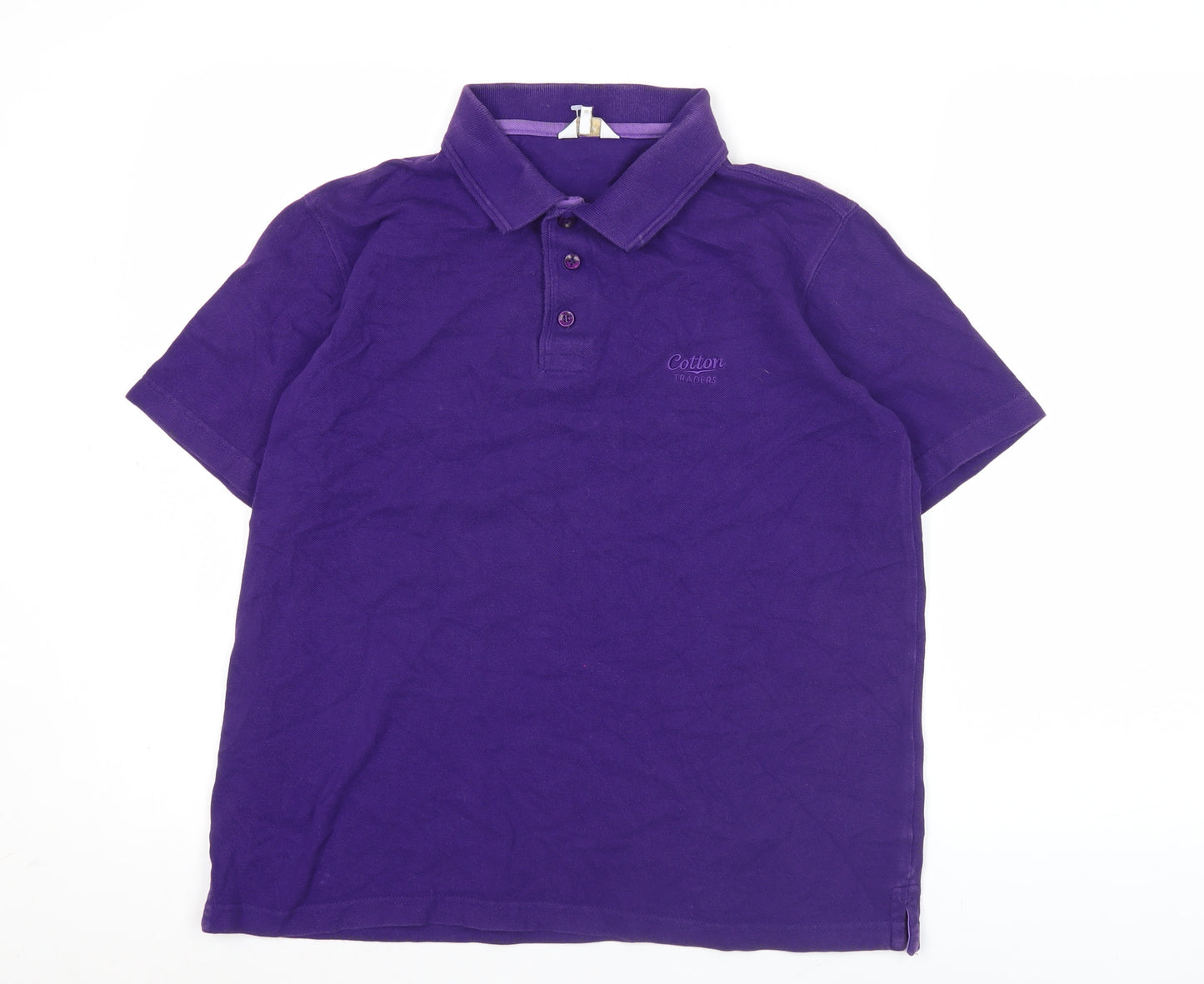 Cotton Traders Men’s Purple Polo Shirt Size S Short Sleeve 100% Cotton