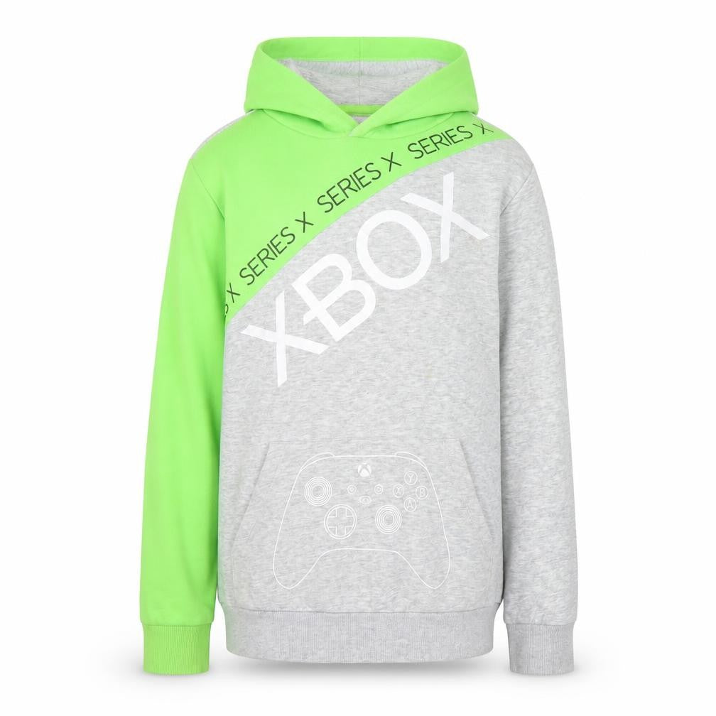 Xbox Boys Grey Green Pullover Hoodie 11-12 Years Gaming Logo Jumper