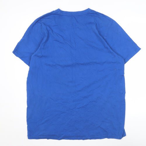 Mountain Warehouse Men’s Blue XL Funny Graphic T-Shirt Cotton Crew Neck