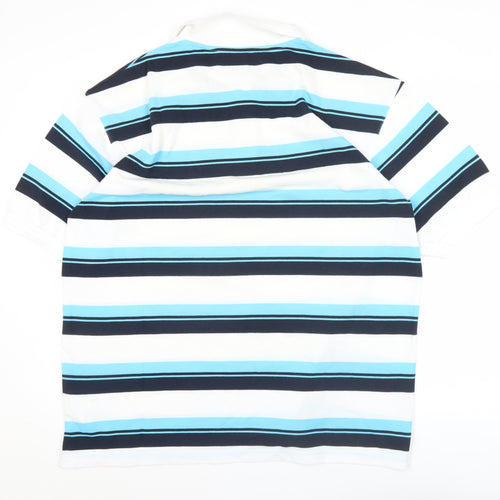 Lonsdale Men’s Blue Striped Polo Shirt 2XL Short Sleeve Casual