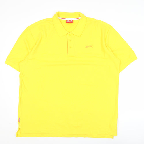 Slazenger Mens Yellow Polo Shirt 2XL Regular Fit Short Sleeve