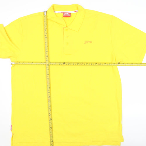 Slazenger Mens Yellow Polo Shirt 2XL Regular Fit Short Sleeve