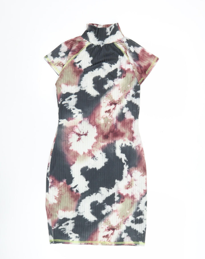 PrettyLittleThing Women’s Multicolour Tie Dye Bodycon Dress Size 10