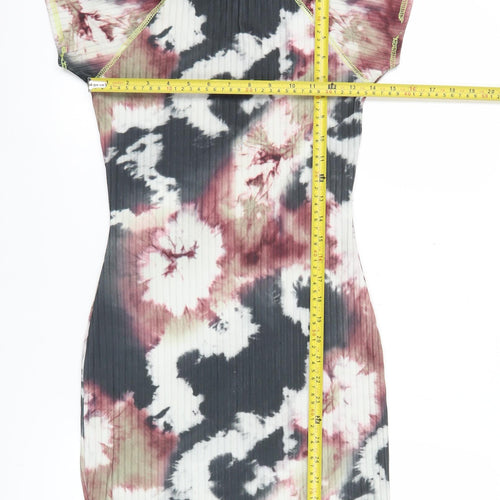 PrettyLittleThing Women’s Multicolour Tie Dye Bodycon Dress Size 10