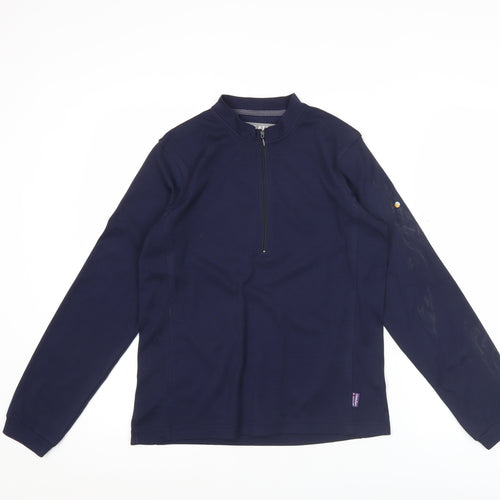 Regatta Womens Blue Size 12 Long Sleeve 1/4 Zip Active T-Shirt