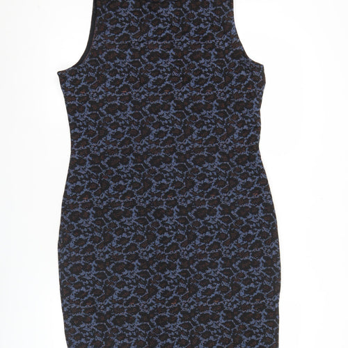 Next Women’s Black Blue Animal Print Sheath Dress Size 14