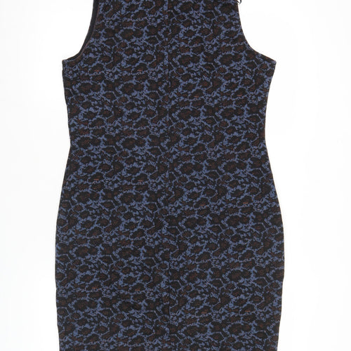 Next Women’s Black Blue Animal Print Sheath Dress Size 14