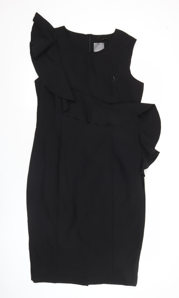 Next Women Black Size 14 Sheath Knee Length Sleeveless Dress
