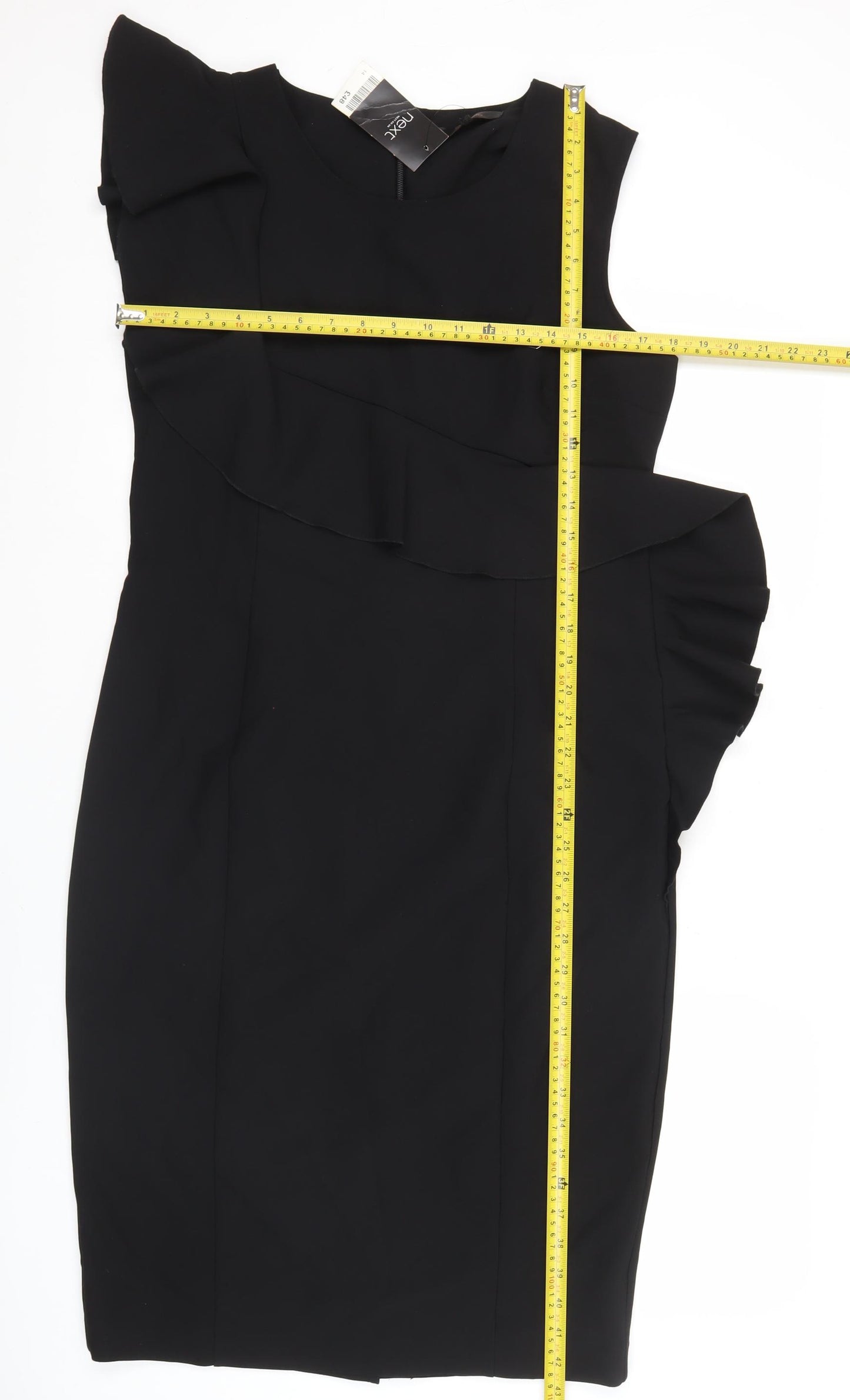 Next Women Black Size 14 Sheath Knee Length Sleeveless Dress