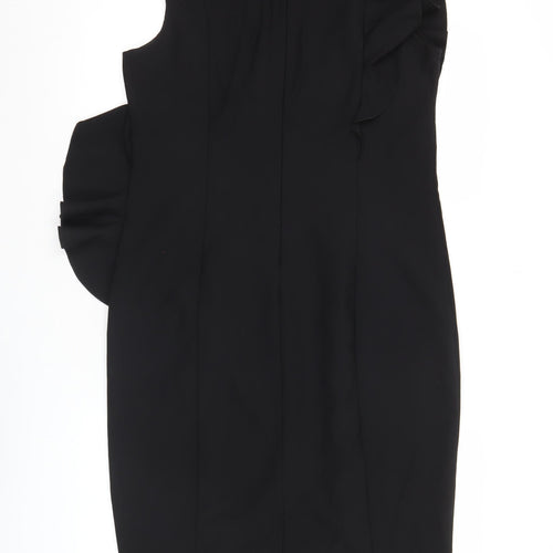 Next Women Black Size 14 Sheath Knee Length Sleeveless Dress