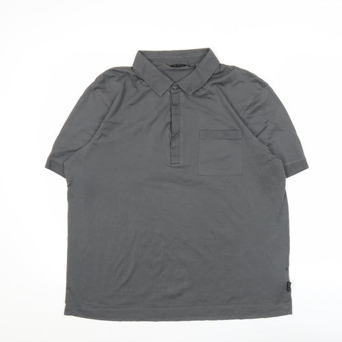 Ted Baker Men’s Grey Cotton Polo Shirt Size S Short Sleeve