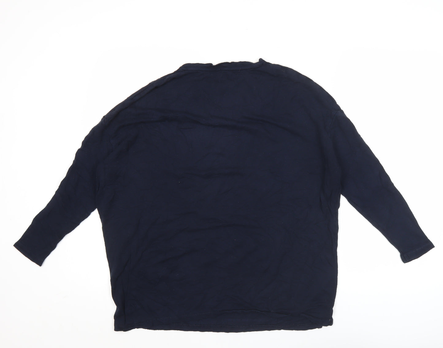 Hush Men’s Navy Blue Long Sleeve Crew Neck Casual Top Size S