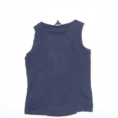 Crew Clothing Company Womens Blue Size 12 Tank Top Cotton Blend