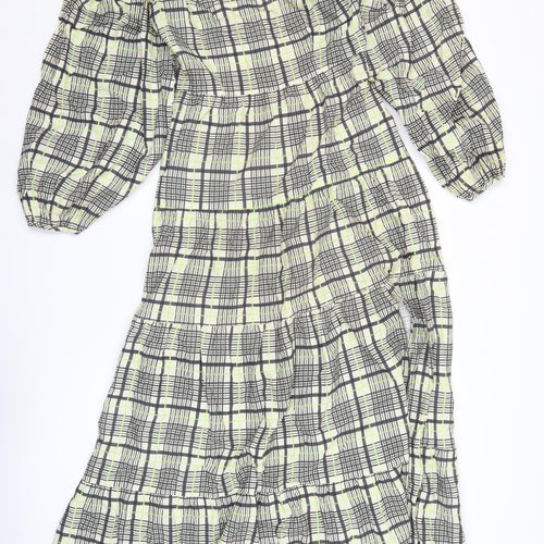 Topshop Women’s Multicoloured Check Midi A-Line Dress UK 8