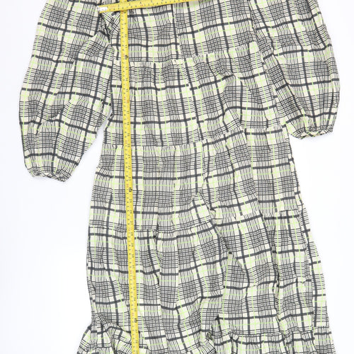 Topshop Women’s Multicoloured Check Midi A-Line Dress UK 8