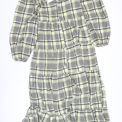 Topshop Women’s Multicoloured Check Midi A-Line Dress UK 8