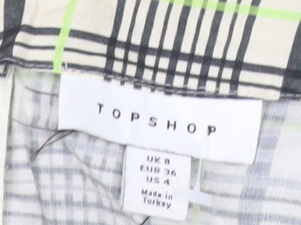 Topshop Women’s Multicoloured Check Midi A-Line Dress UK 8