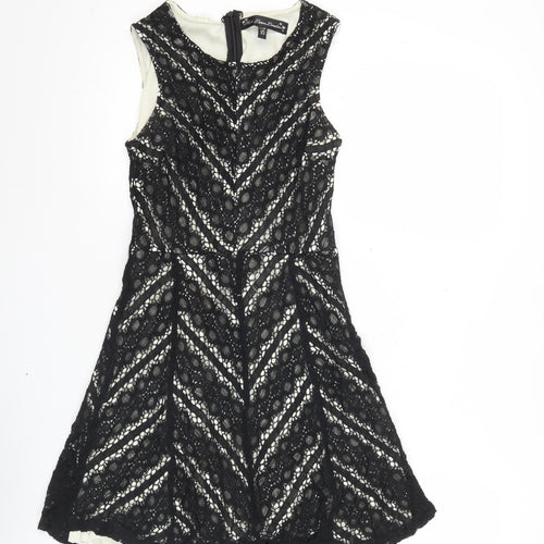 Fiole Loves London Womens Black Size 10 Lace A-Line Cocktail Dress