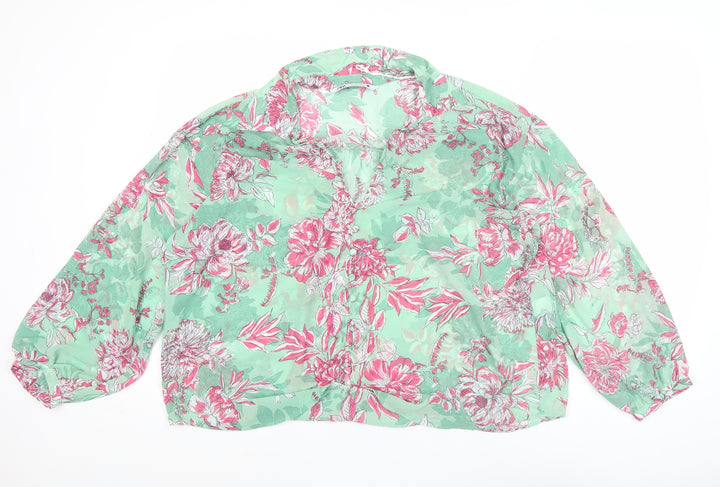 Zara Women’s Multicoloured Floral Chiffon Blouse Size L