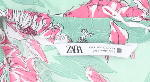 Zara Women’s Multicoloured Floral Chiffon Blouse Size L
