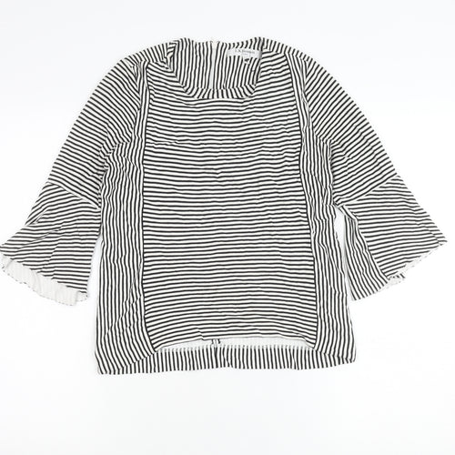 L.K.Bennett Women Black White Striped Tunic Blouse M