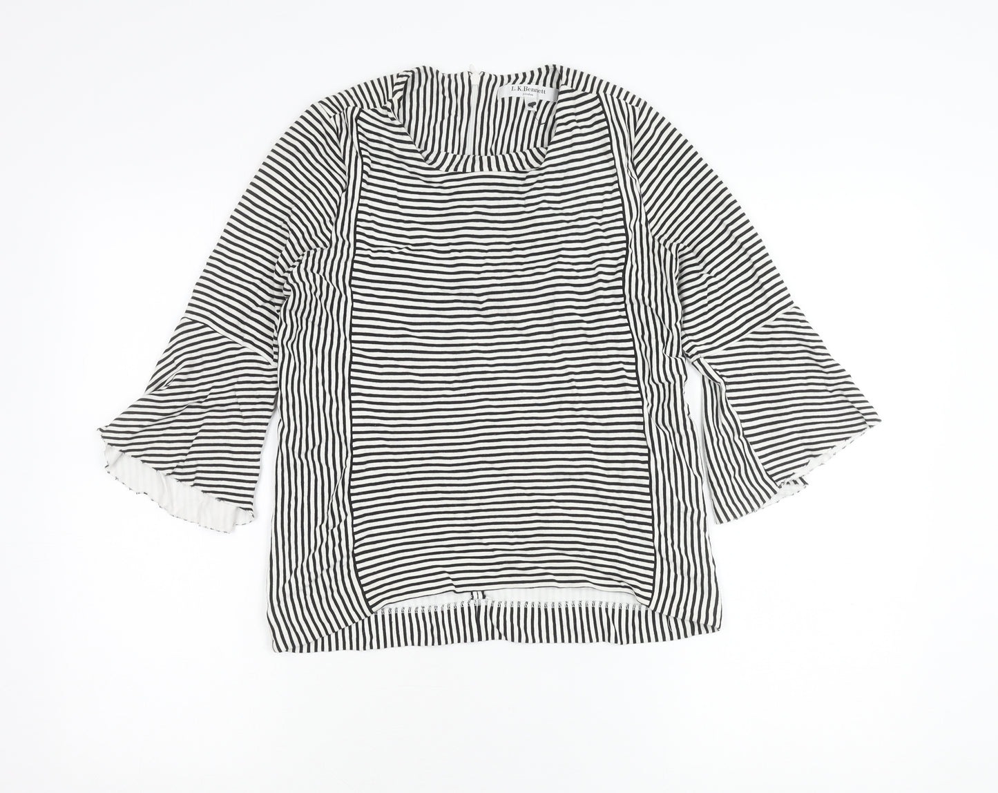 L.K.Bennett Women Black White Striped Tunic Blouse M