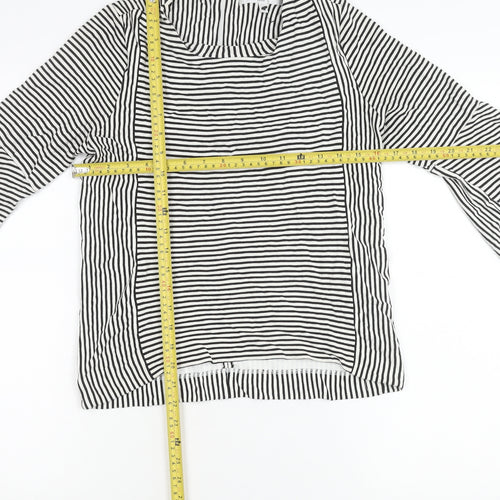 L.K.Bennett Women Black White Striped Tunic Blouse M