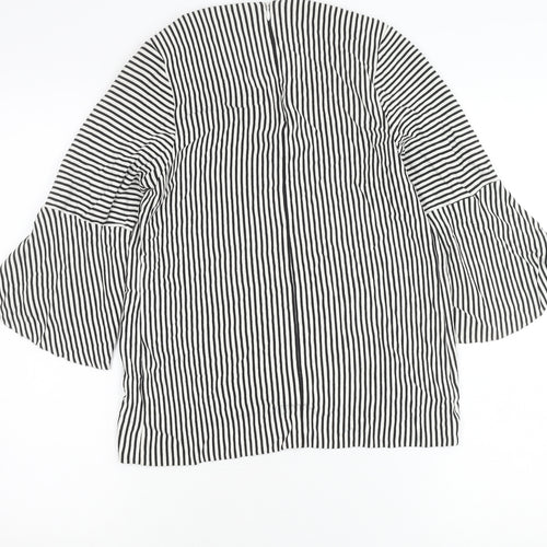 L.K.Bennett Women Black White Striped Tunic Blouse M