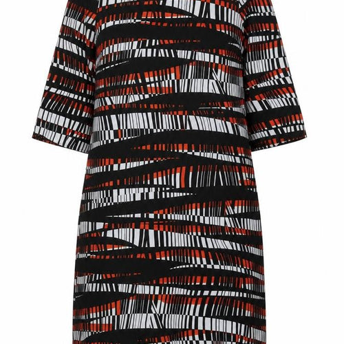 Skopes Women’s Black Red White Geometric Sheath Dress Size 16