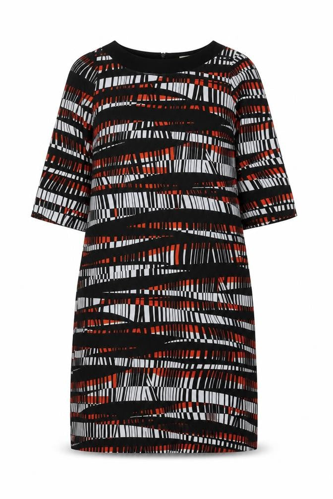 Skopes Women’s Black Red White Geometric Sheath Dress Size 16