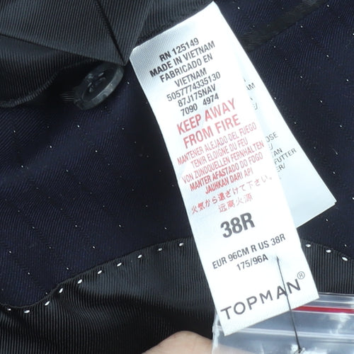 Topman Men’s Blue Slim Fit 38R Blazer Jacket Business Formal