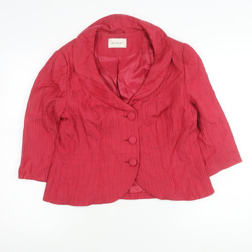 Minuet Women’s Red Textured Shawl Collar Blazer UK 12