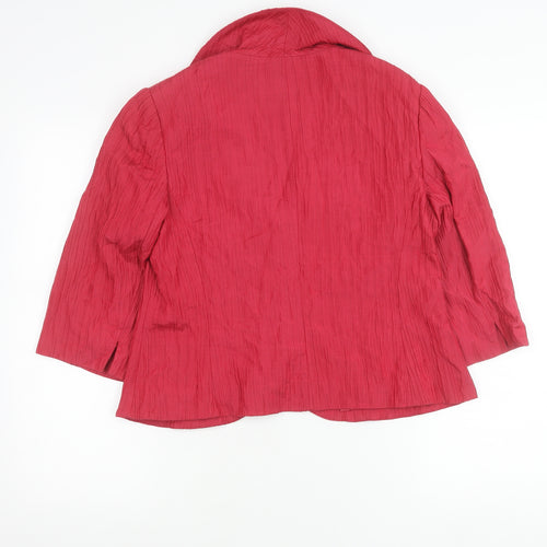 Minuet Women’s Red Textured Shawl Collar Blazer UK 12
