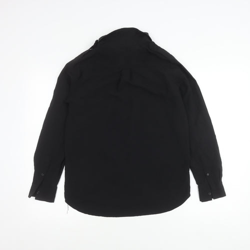 French Connection Womens Black Size 8 Button-Up Long Sleeve Shirt