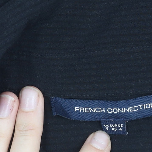 French Connection Womens Black Size 8 Button-Up Long Sleeve Shirt