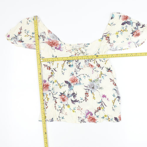 Oasis Women’s Multicoloured Floral Off Shoulder Peasant Blouse Size 14