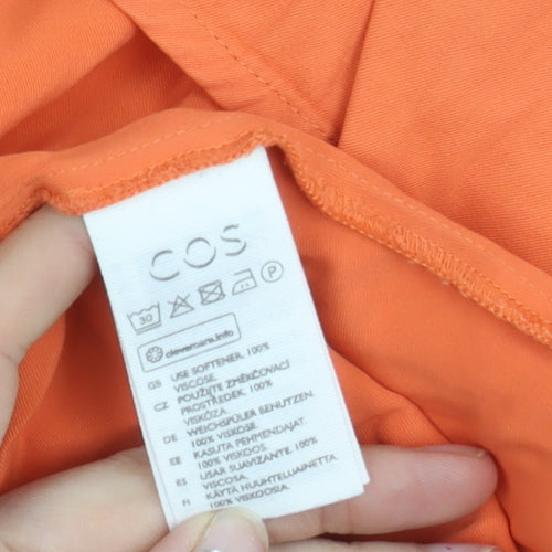 COS Womens Orange Long A-Line Viscose Skirt Size 14